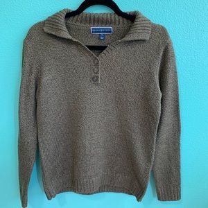 Karen Scott Army Green Henley Sweater